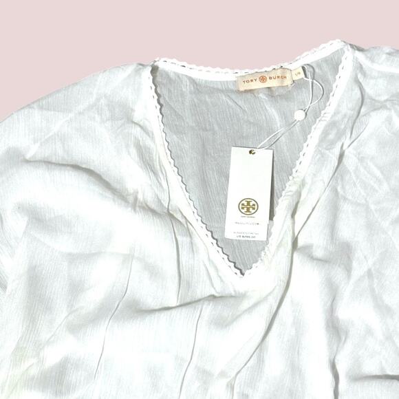 NWT Tory Burch Swim Cover Up Tunic Dress - Large - Ivory - 3/4 Sleeves - Picture 12 of 12